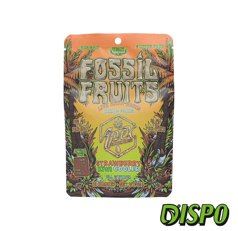 Fossil Fruits - Strawberry Kiwi Cooler 200mg Live Rosin Gummies