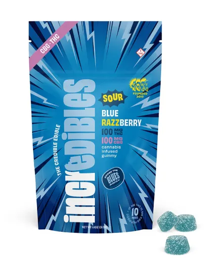 Sour Blue Razzberry Gummy (THC:CBG) x 10ct in Wappingers Falls, NY