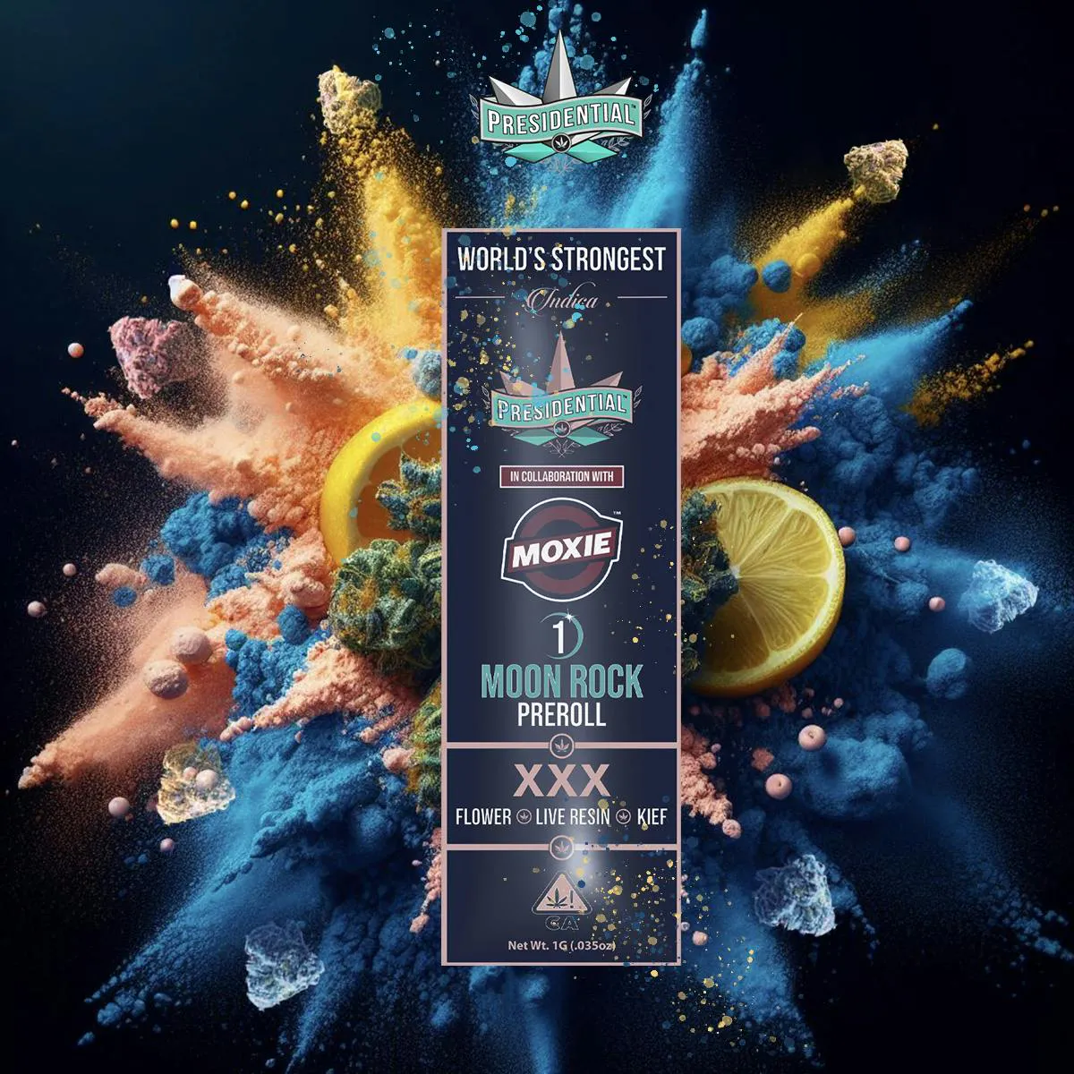 Presidential x Moxie - XXX (Indica) Moon Rock Blunt | Wellgreens