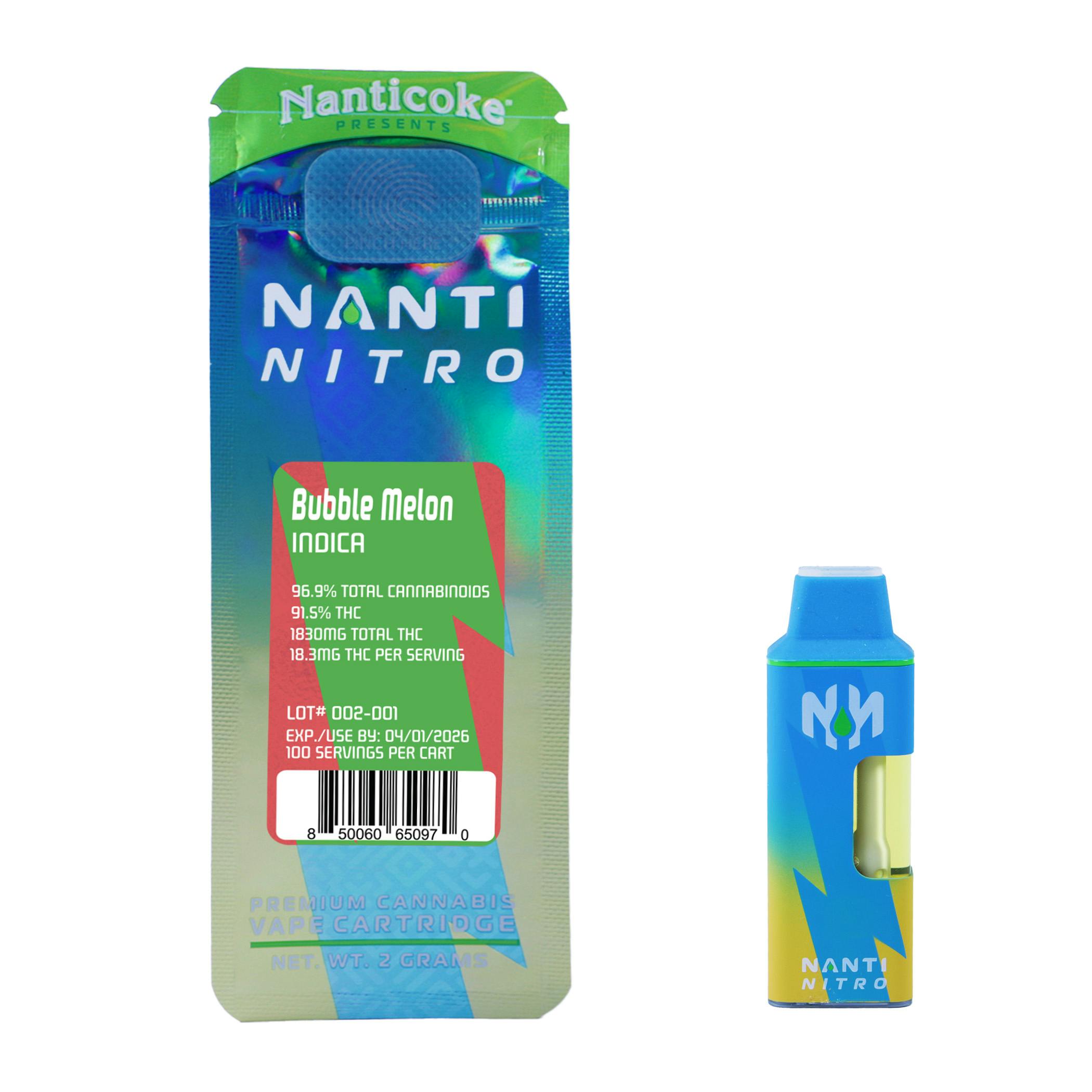 NANTI NITRO | Bubble Melon AIO Vape pen (Indica)