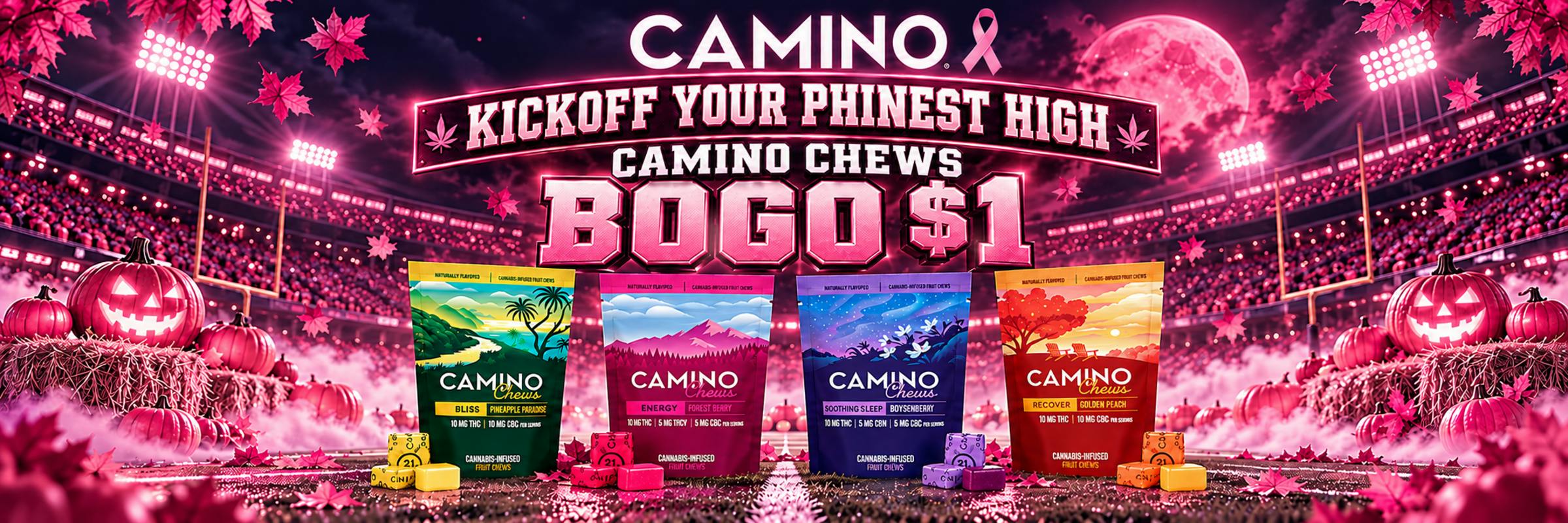 Camino Chews edibles on sale BOGO $1 only at The Phinest Buds Cannabis Dispensary located at 576 Dick rd ste 10a Depew NY 14043