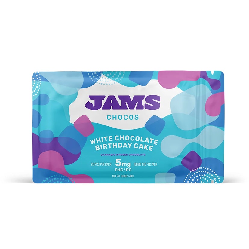 JAMS Chocos Edibles: 20pk White Chocolate Birthday Cake (H) 100mg