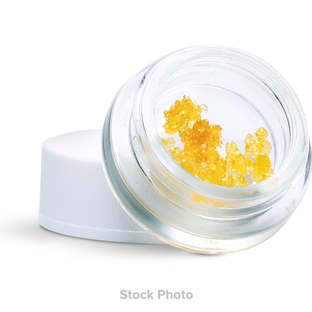 Diamonds are a form of concentrate that have a crystalline structure and tend to be high in THC-a. Diamonds focus on the separation of cannabinoids and terpenes so consumers are left with nearly pure THC. Diamonds can be sold as an isolated product or can be mixed in with terpene "sauce".