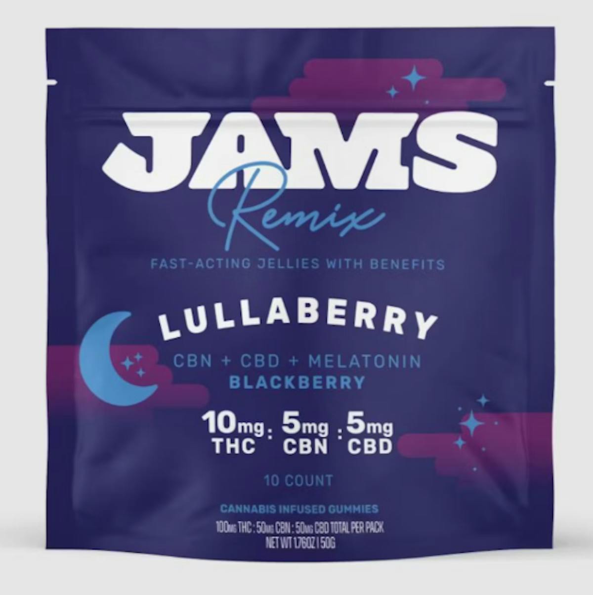 Photo of Jams 1:1:1 Lullaberry Fast-Acting Jellies 100mg 20pk (THC:CBD:CBN)