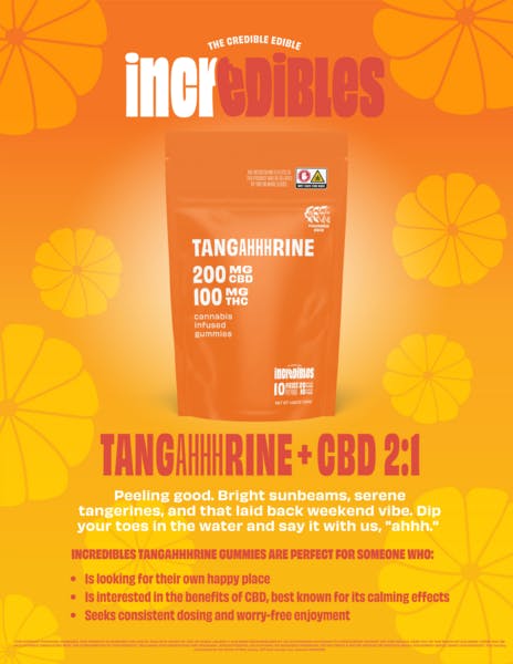 Incredibles Tangahhhrine (Hybrid) 2:1 CBD:THC Gummy 200mg,100mg