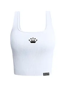 KOB - Crown Tank Top - White  Size M - APPAREL by King of Budz at King of Budz