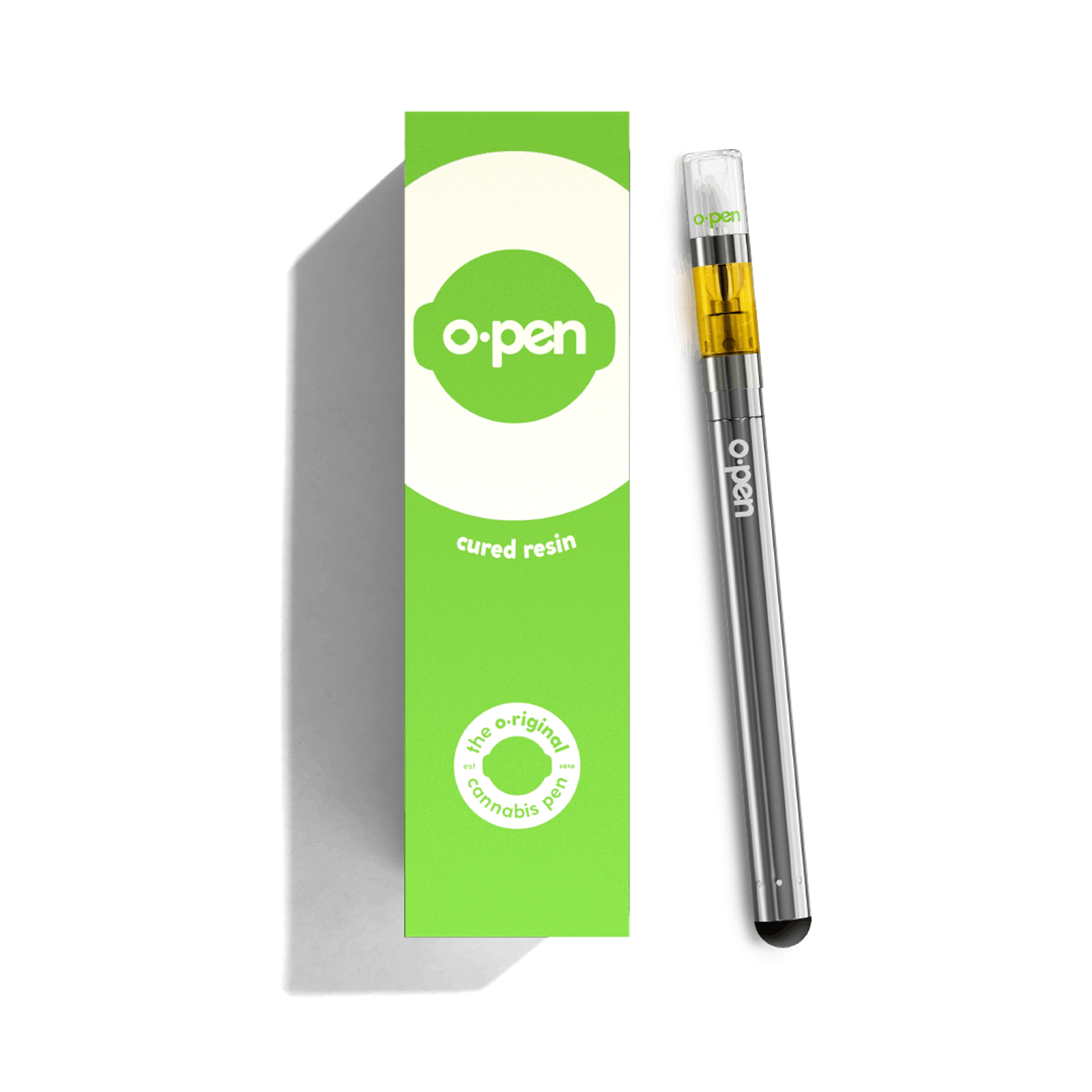 Black machined steel pen with hexagonal grip and small white logo at top.