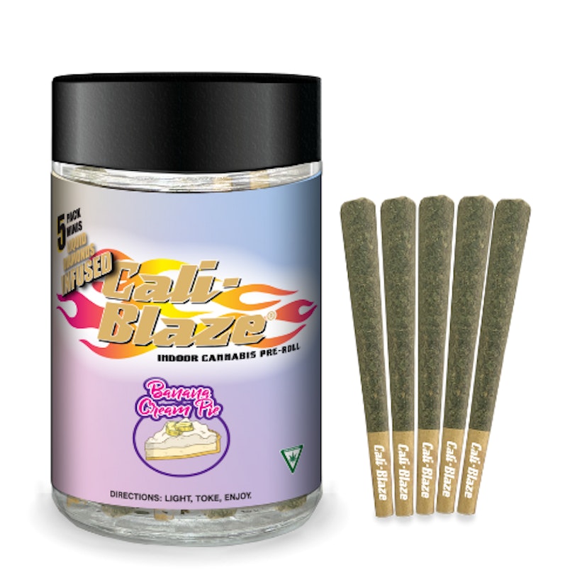 Cali Blaze - Banana Cream Pie 5pk Liquid Diamond Infused Pre-Rolls