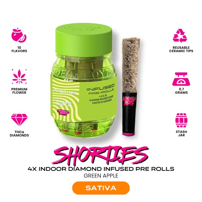 Shorties | Sour Apple | 4pk | 0.7g - The Flowery NY