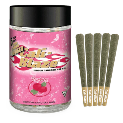 Raspberry Liquid Diamond Pre-Roll 5-Pack | 3.5g - PRE_ROLLS by Cali-Blaze at King of Budz