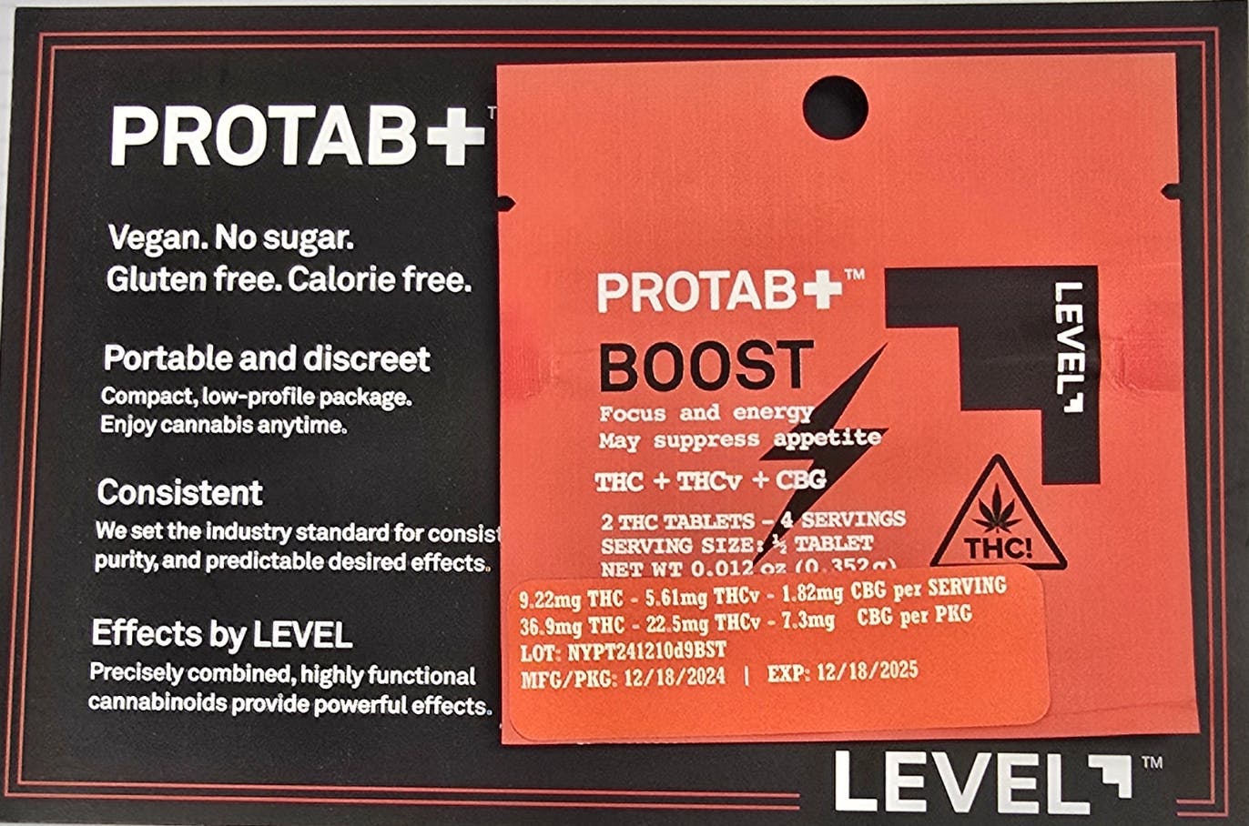 LEVEL-PROTAB THC Tablets 2pk (20mg)-BOOST EXTRA STRENGTH