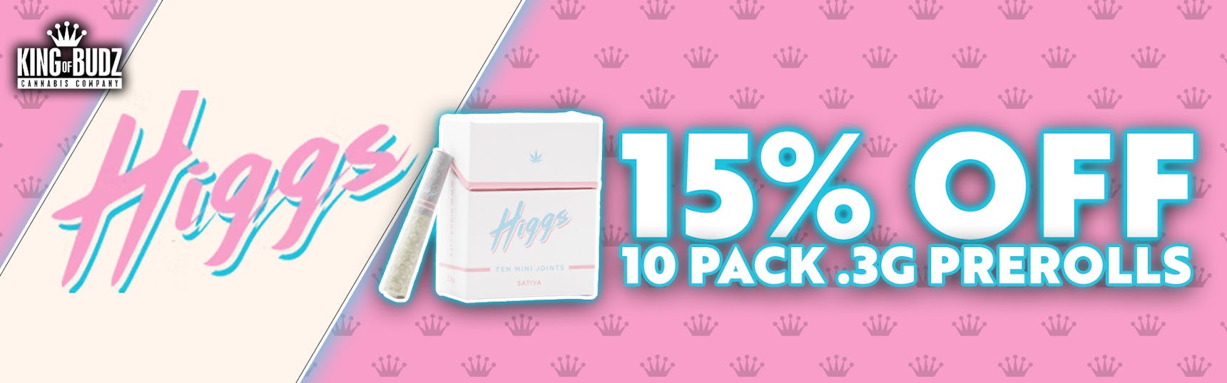Higgs - 10 Pack .3g Prerolls - 15 Percent OFF
