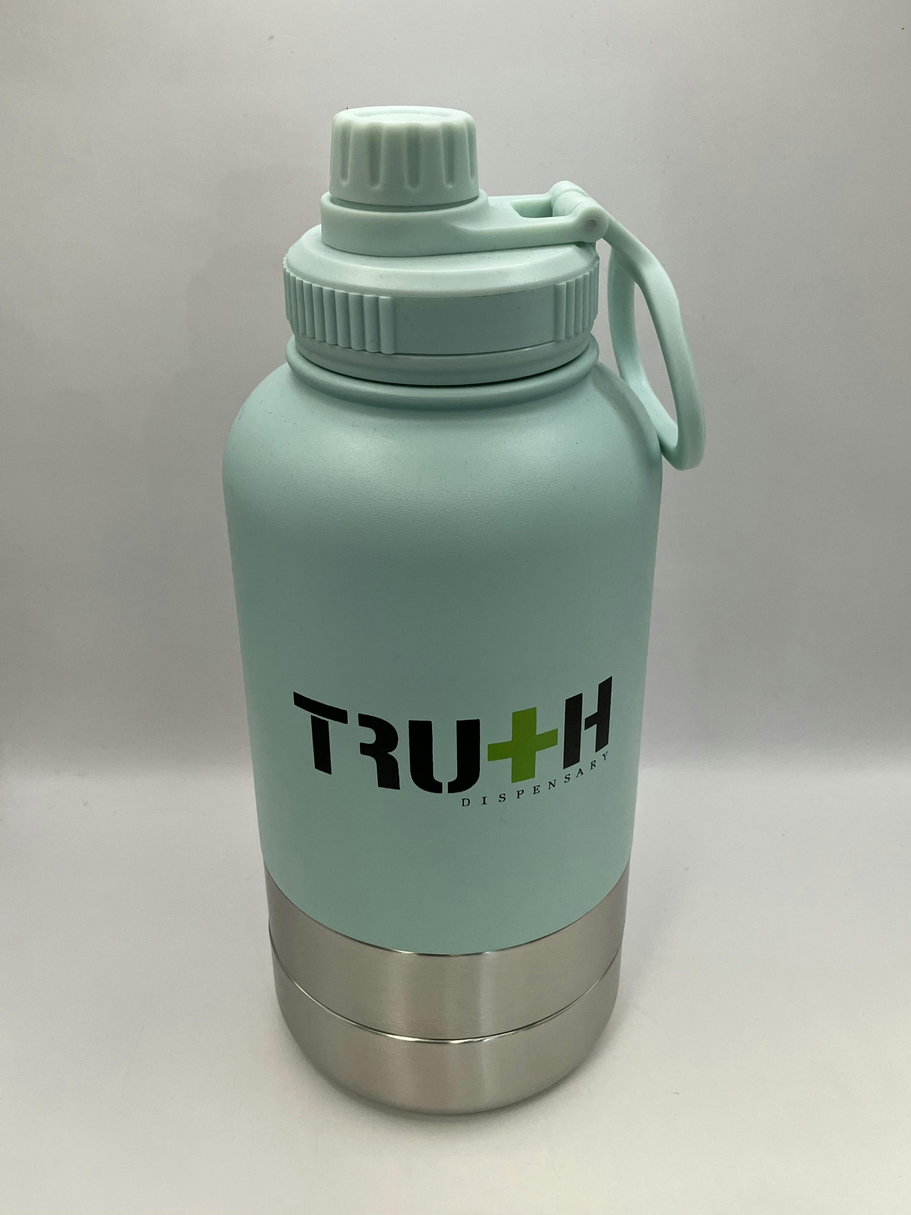 Photo of Truth stainless steel pet feeder travel dog water bottle 3 in 1 (Sea foam blue)