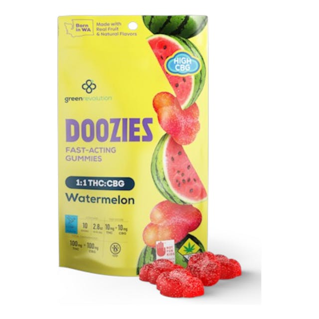 Nano Doozies - Watermelon 1:1 ELEVATE 10 Pack (80g) (100mg THC;100mg CBG)