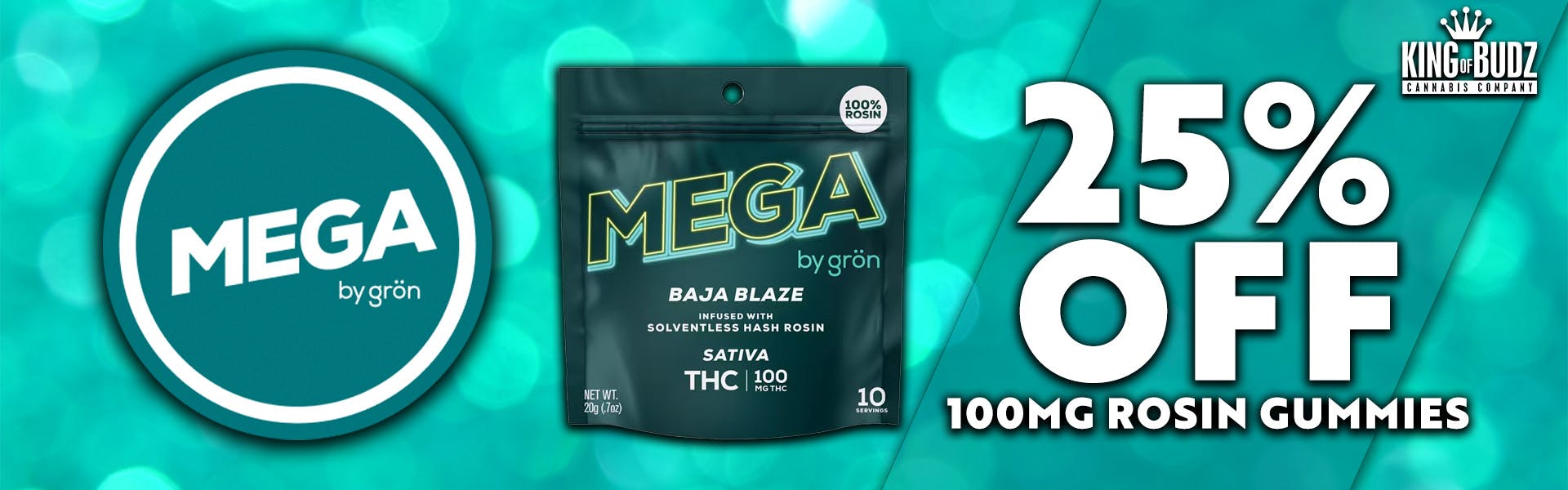 Mega - 100mg Rosin Gummies - 25 Percent OFF