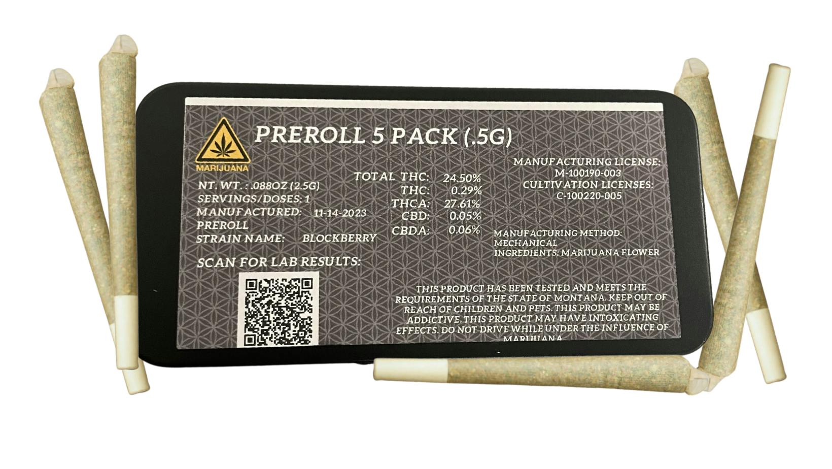 BonBon 断捨離中！ 【Blooming 】ダブルス5枚セット Bloom Montana (.5g Pre-Rolls 5 Pack-Super Lemon Mac | Missoula, MT