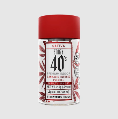 Stiiizy - 5-Pack .5g Live Resin Infused Prerolls - Strawberry Cough
