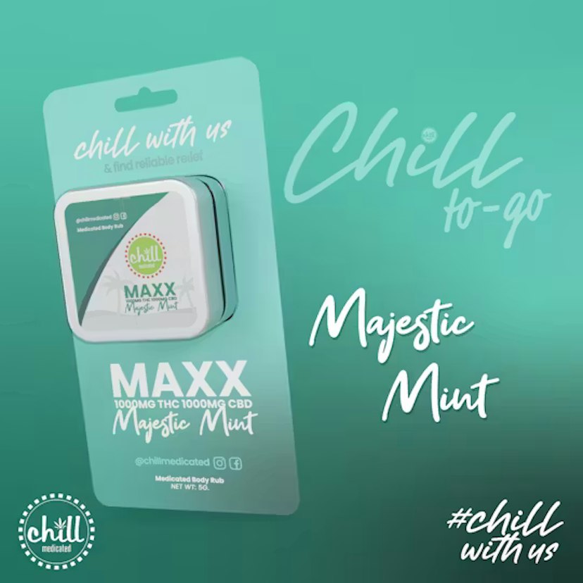 Majestic Mint Maxx Body Rub TO-GO  I 75mg THC : 75mg CBD