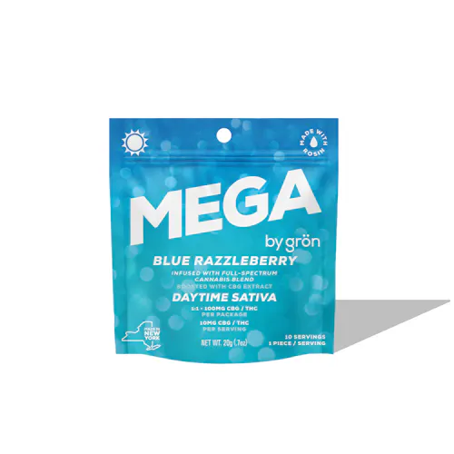 GRON | MEGA | BLUE RAZZLEBERRY | (THC + CBG 1:1) | SINGLE GUMMY | 100MG-2