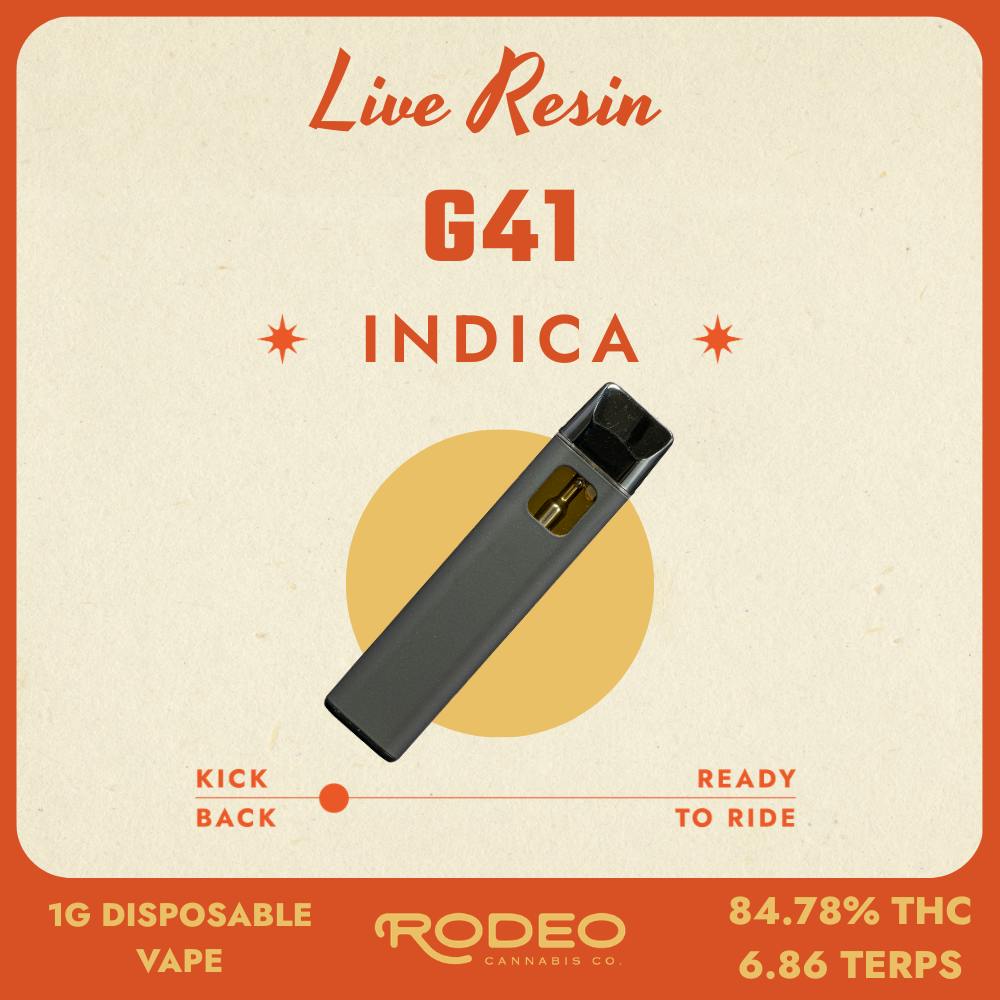 G41 Live Resin Disposable Vape T848 (00395)