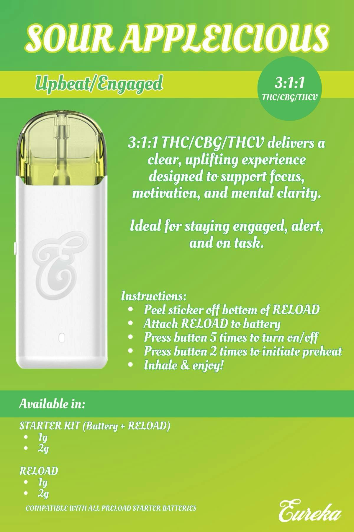 Eureka Disposable Vape Pen 1000mg Eureka THC cartridge 1g ATF Hybrid   Greenmedsupply Buy EUREKA Brand Products Online - Green Valley Dispensary  Dispensary in CO