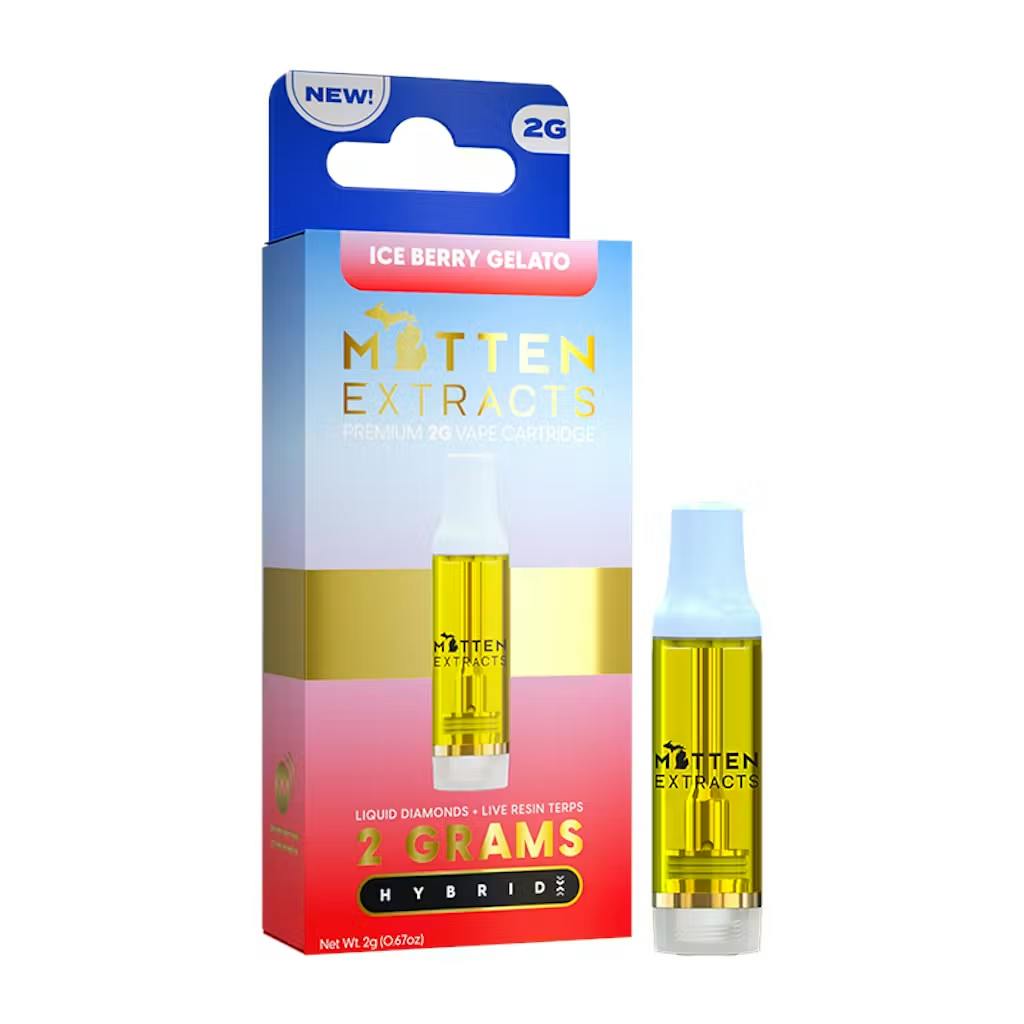 Mitten Extracts - 510 Vape Cartridge - (2g) - Hybrid - **ICE BERRY GELATO** (2/$24)