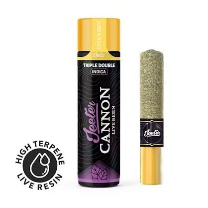 Jeeter JEETER CANNON | TRIPLE DOUBLE | LIVE RESIN | 1.3G | INDICA — PRE_ROLLS