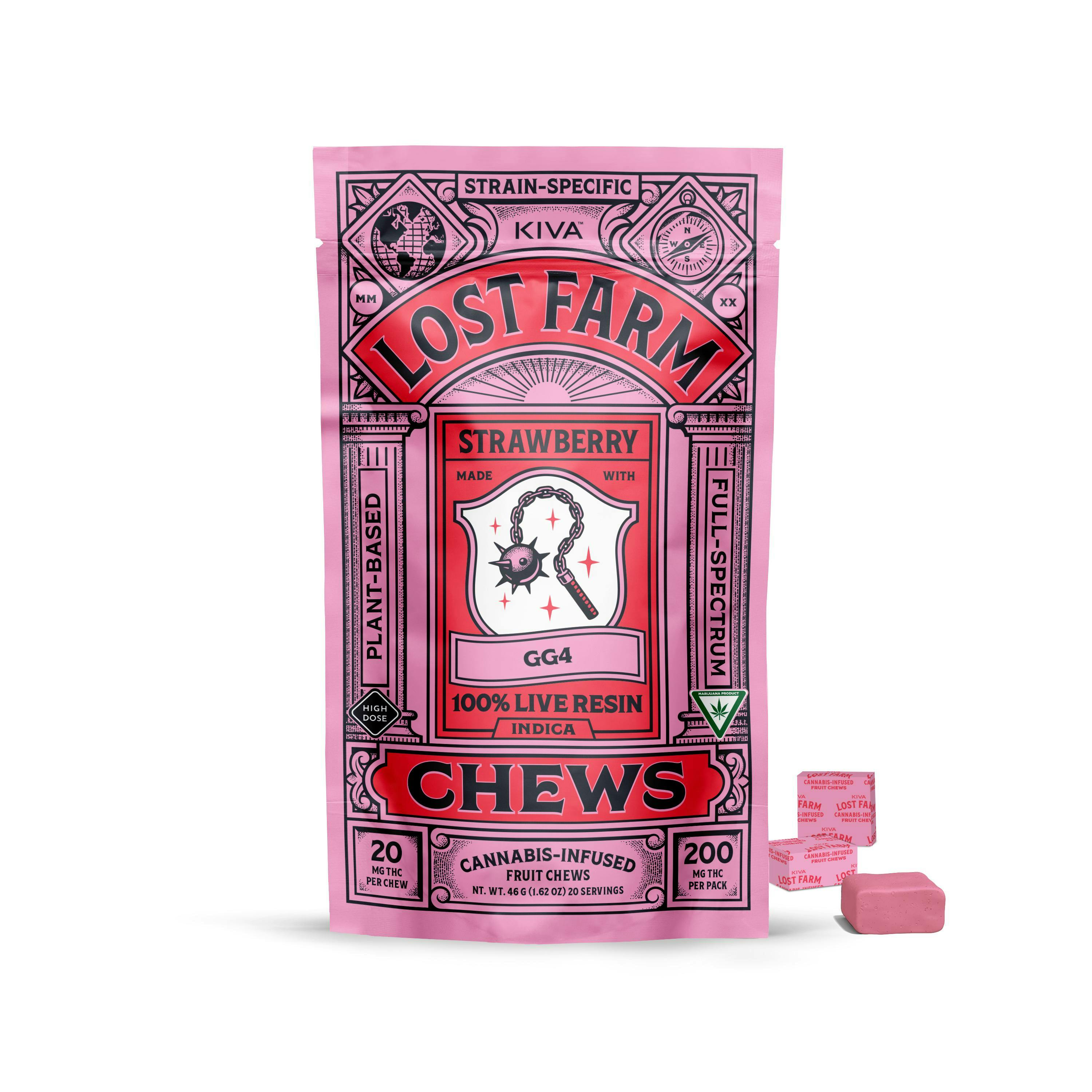 Lost Farm Lost Farm | 200mg Live Resin Chews | Strawberry - Puff