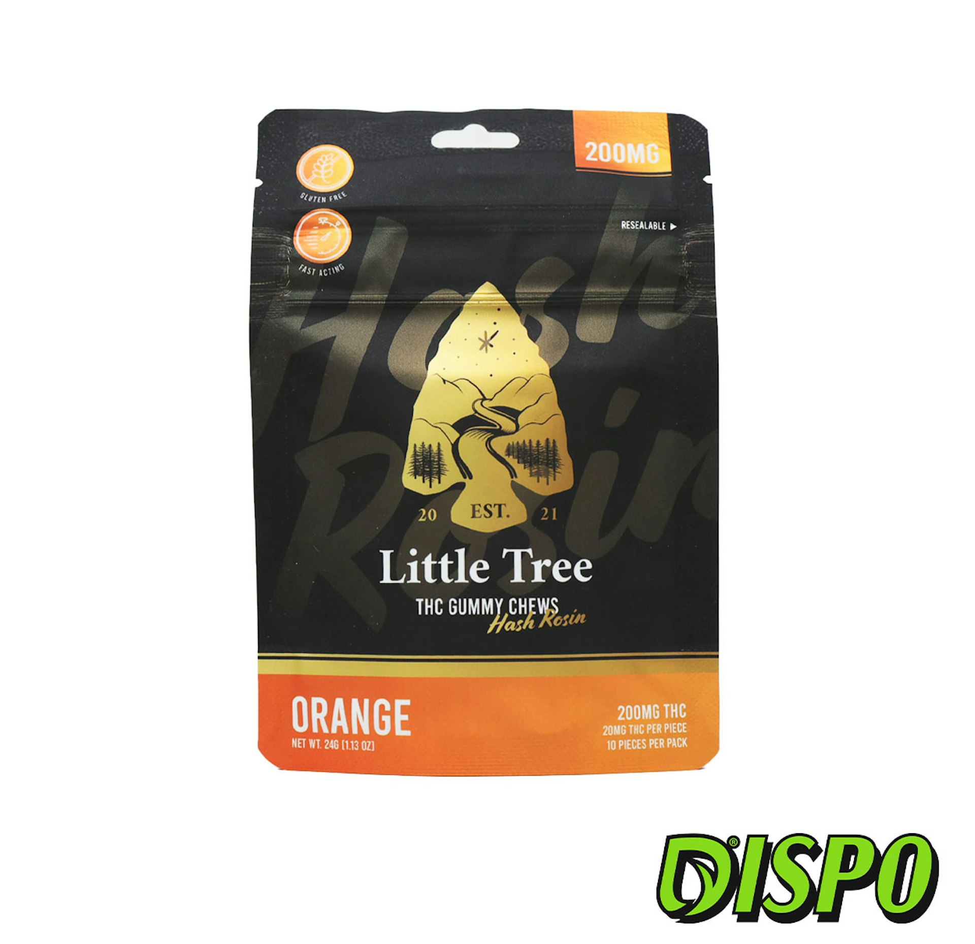 Little Tree - Orange 200mg Hash Rosin Gummies