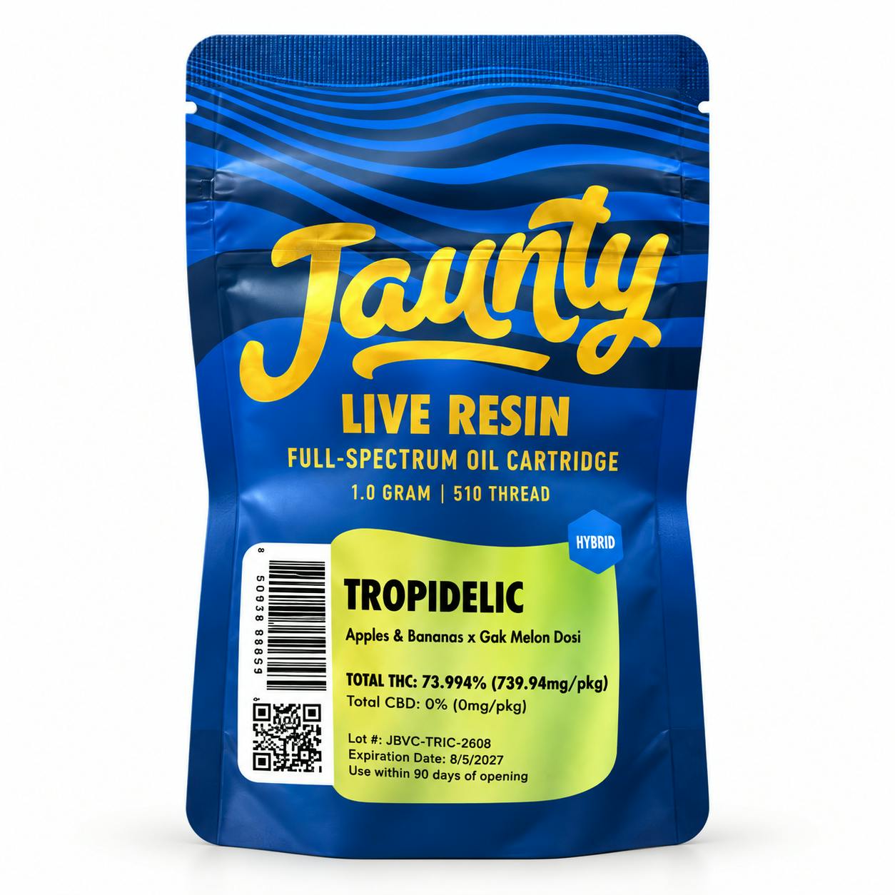 Jaunty - 1g Live Resin Cart - Tropidelic