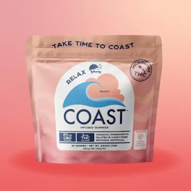 COAST Cannabis Co. COAST Soft Lozenge Relax Peach 20pk/20mg (sativa, lozenges, 0.56g)