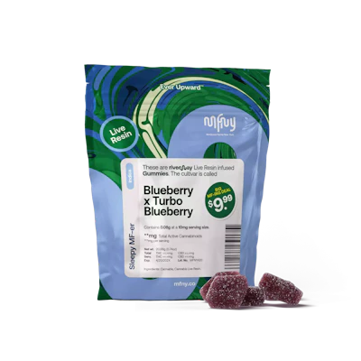 MFNY - 100mg Live Resin Gummies - Blueberry Raz x Turbo Blueberry