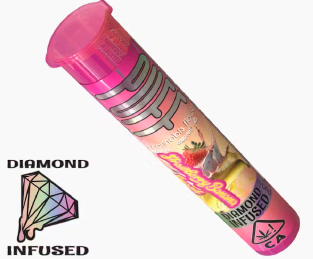 Strawberry Banana Smash Diamond Infused Pre roll | Hybrid | Puff ...