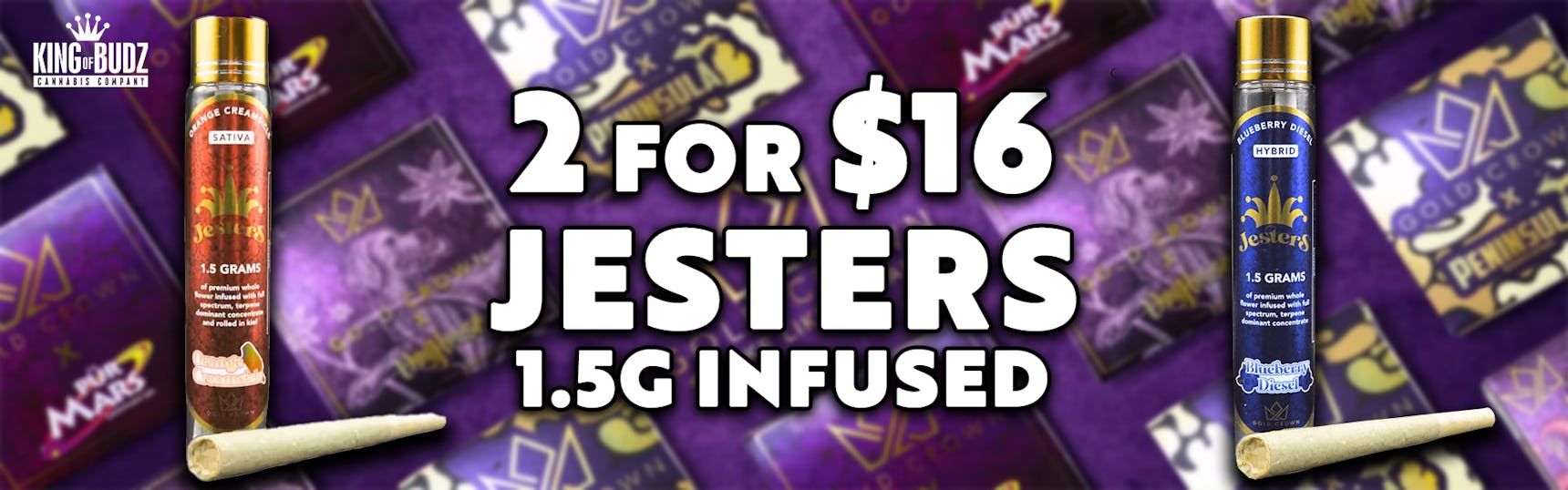 Jesters 1.5g Infused Pre Roll - 2 for $16