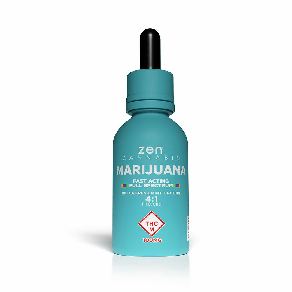Zen | Tincture | Indica Fresh Mint 4:1 100mg | Flora Farms Ozark