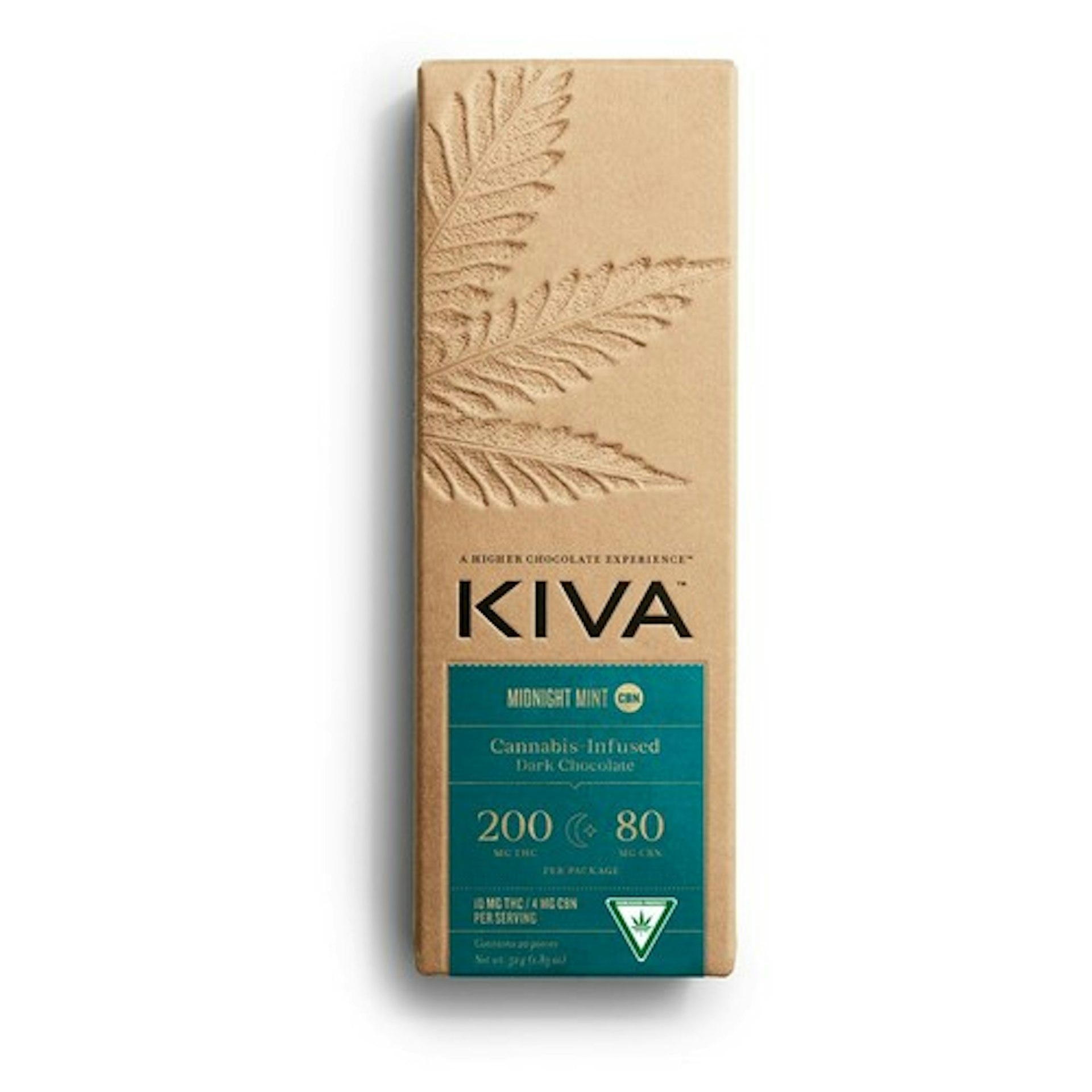 Kiva - Midnight Mint Dark Chocolate 200mg Bar