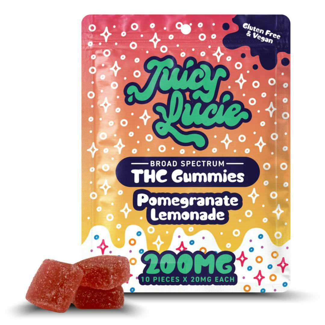 Product: Juicy Lucie | Pomegranate Lemonade | Infused Gummies | 200mg | Hybrid