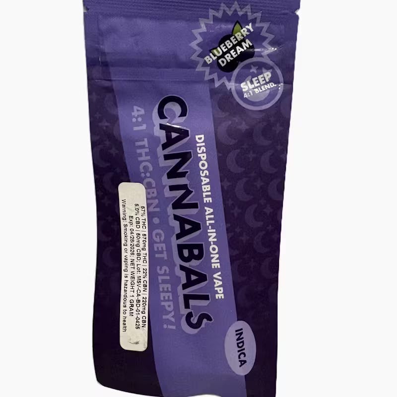 CANNABALS Cannabals | Blueberry Dream (Get Sleepy) Mood State Disposable  Vape, 1g