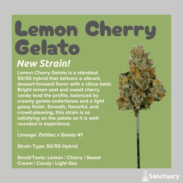 Lemon Cherry Gelato | 3.5g | Flower | 29.33%