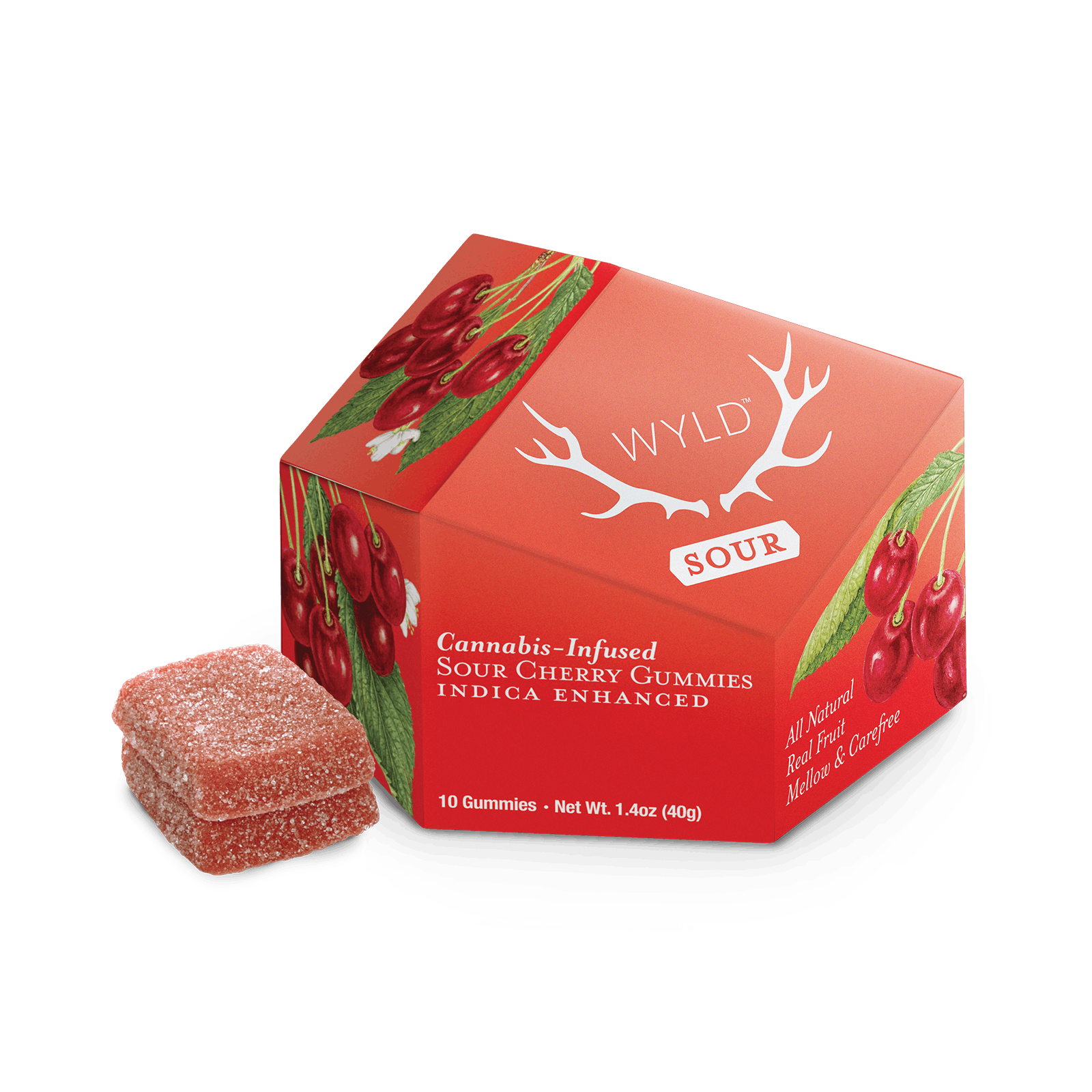 Sour Cherry Indica Enhanced Gummies-1