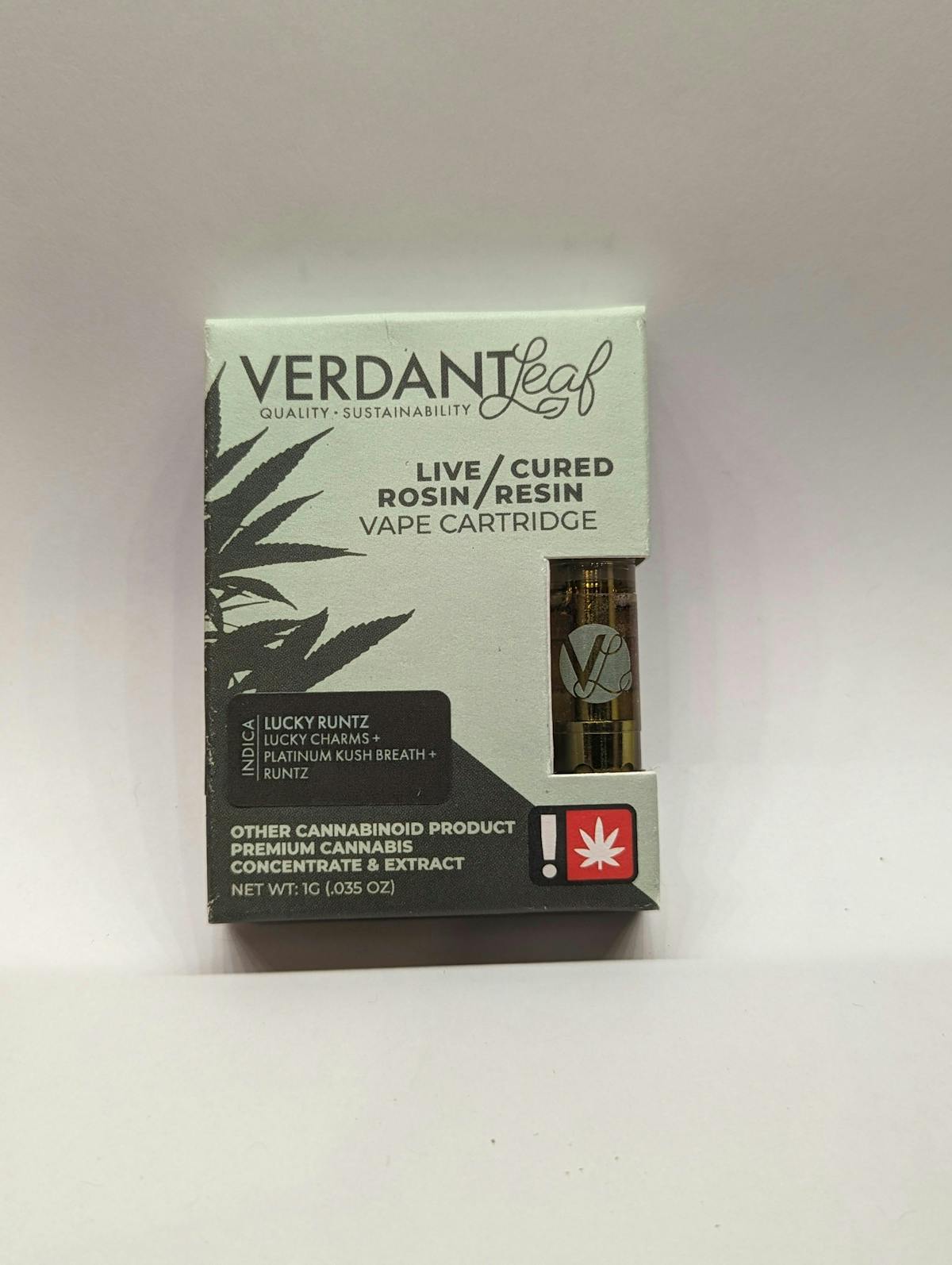 Photo of Verdant Leaf 1g VELVET VOYAGE Live Rosin + Cured Resin Vape Cartridge