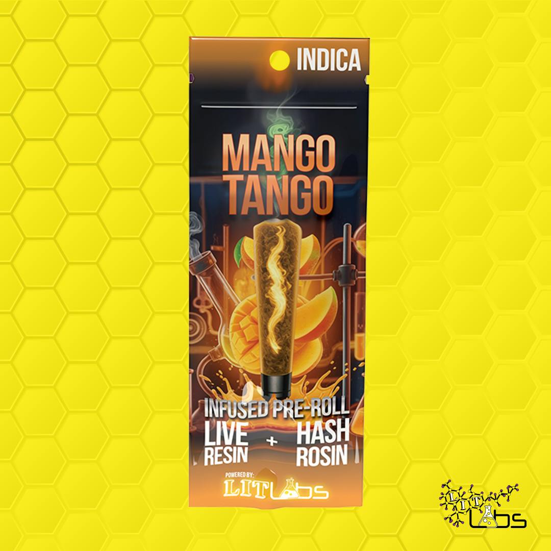 Lit Labs - 1.5g Resin + Rosn Infused Preroll - Mango Tango