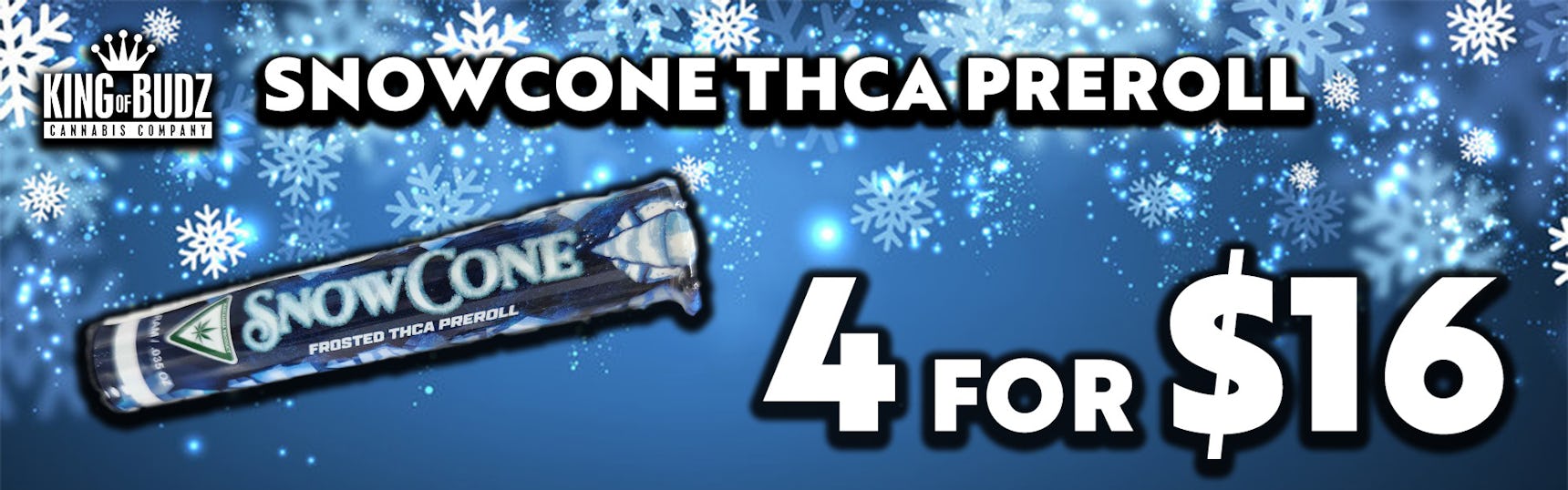 Snow Cone THCA Infused Pre-Rolls 4 For $16