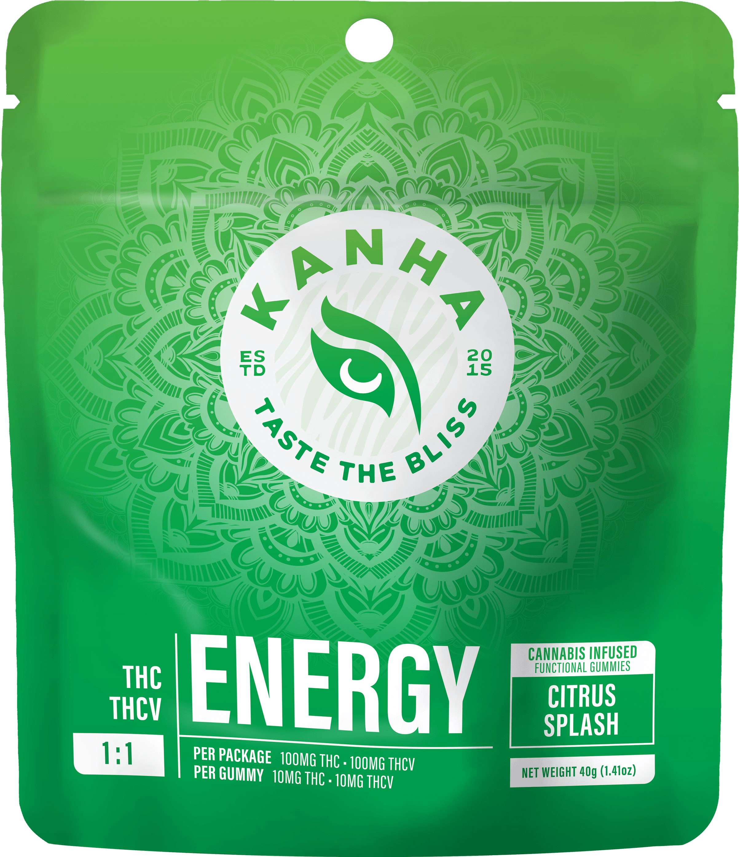 Product IP KANHA FX Nano Gummies - (1:1 THCv:THC) Energy Citrus Splash 100mg (10pk)