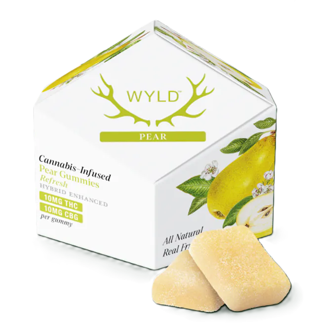 Wyld Gummies Pear 1 THC : 1 CBG 10pk/100mg (hybrid, 2.8g)