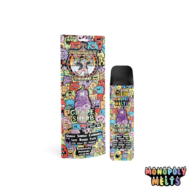 Monopoly Melts - .5g Live Rosin Disposable - Grape Sherb