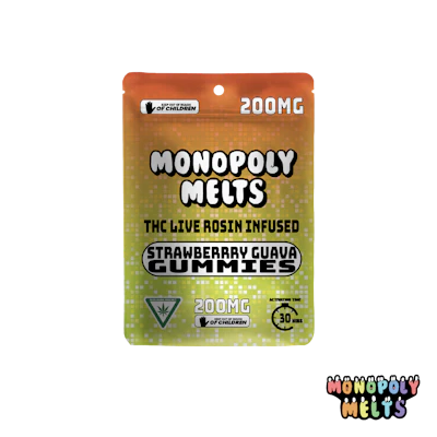 Monopoly Melts - 200mg Hash Rosin Gummies – Strawberry Guava - EDIBLES by Monopoly Melts at King of Budz
