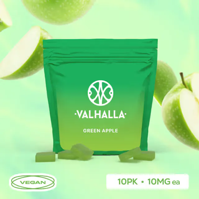 Valhalla Gummies 2.0 Green Apple 10pk/100mg (hybrid, 2.8g)