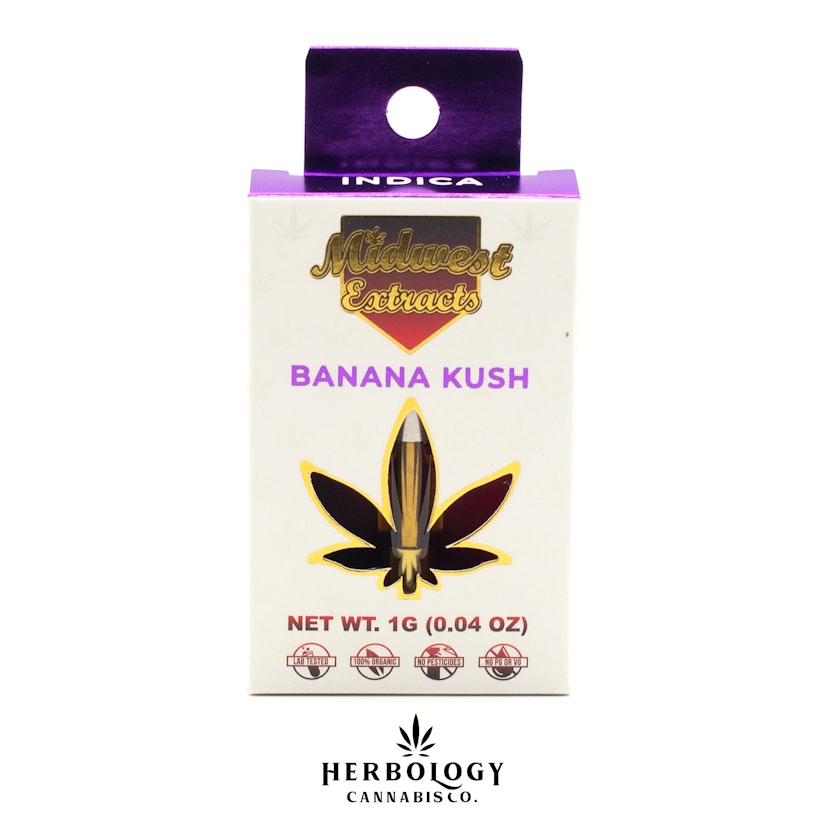 Midwest Extracts | Distillate 510 Cart | Banana Kush | 1g
