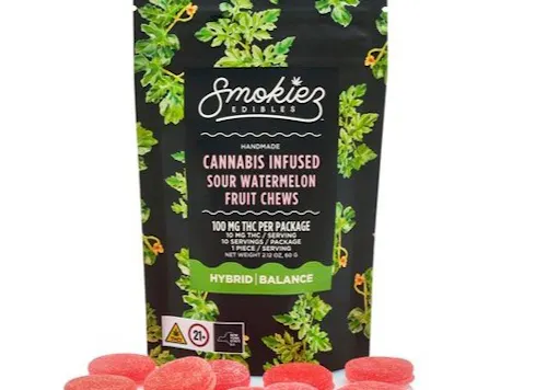 Smokiez | Sour Watermelon | 10mg/Gummy | 10pk-active